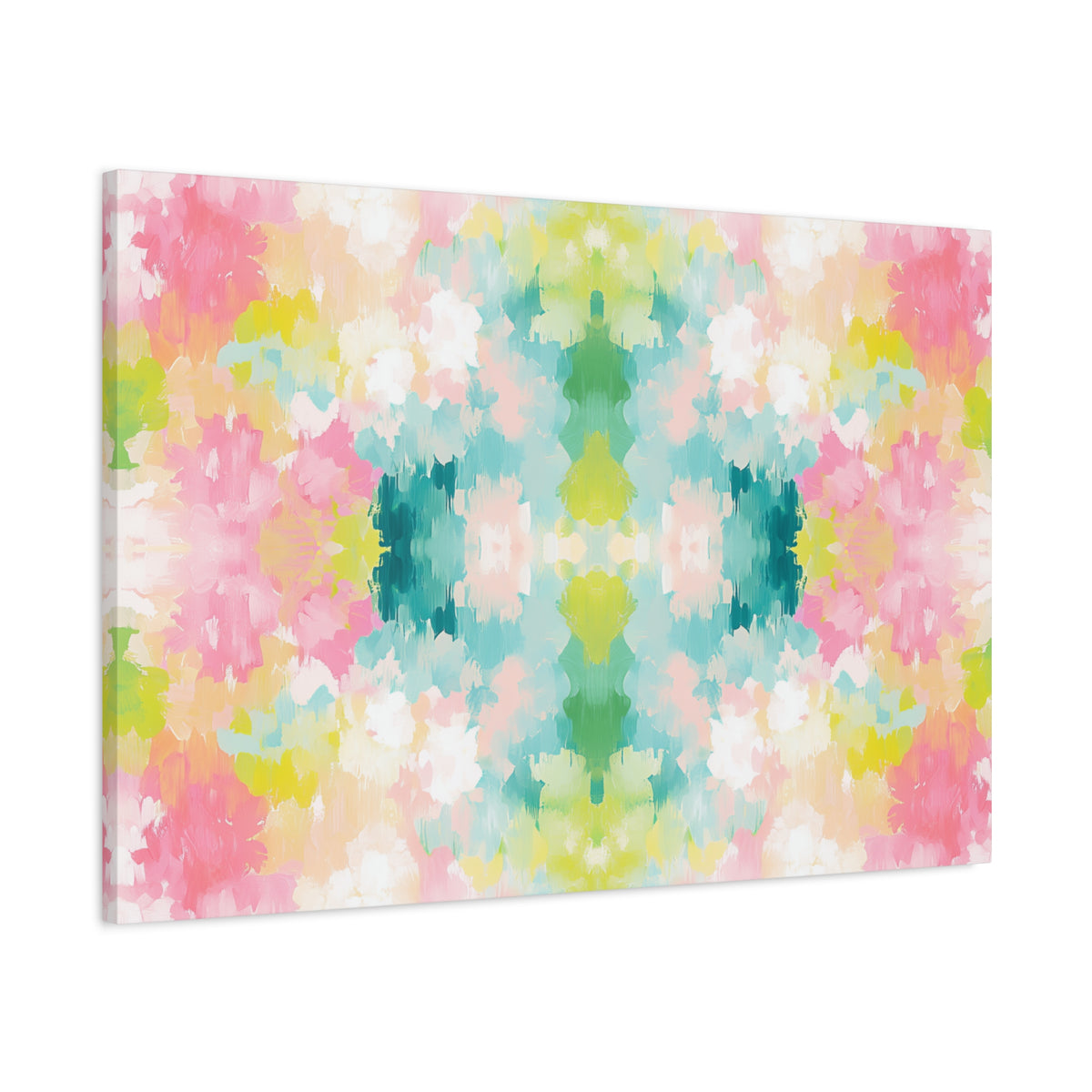 Watercolor Floral Kaleidoscope Matte Canvas