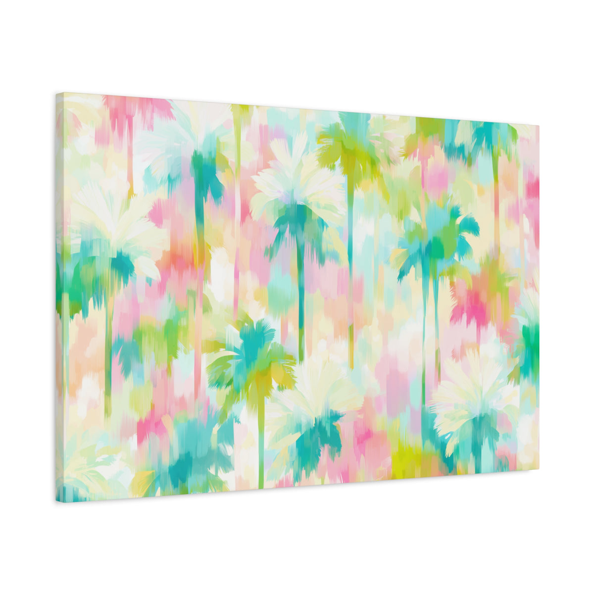 Tropical Watercolor Palm Trees Canvas | Matte Stretched Wall Art