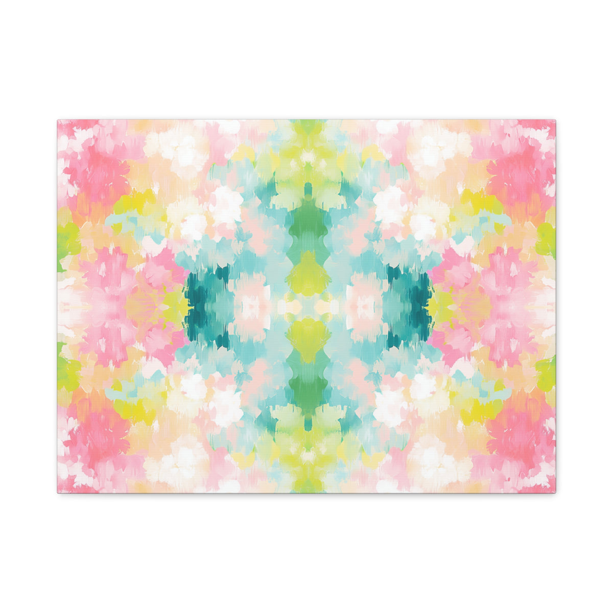 Watercolor Floral Kaleidoscope Matte Canvas