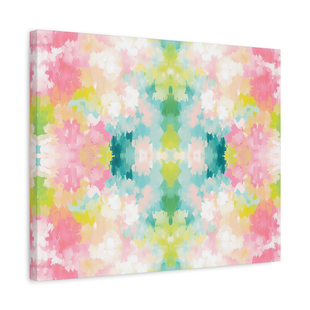 Watercolor Floral Kaleidoscope Matte Canvas