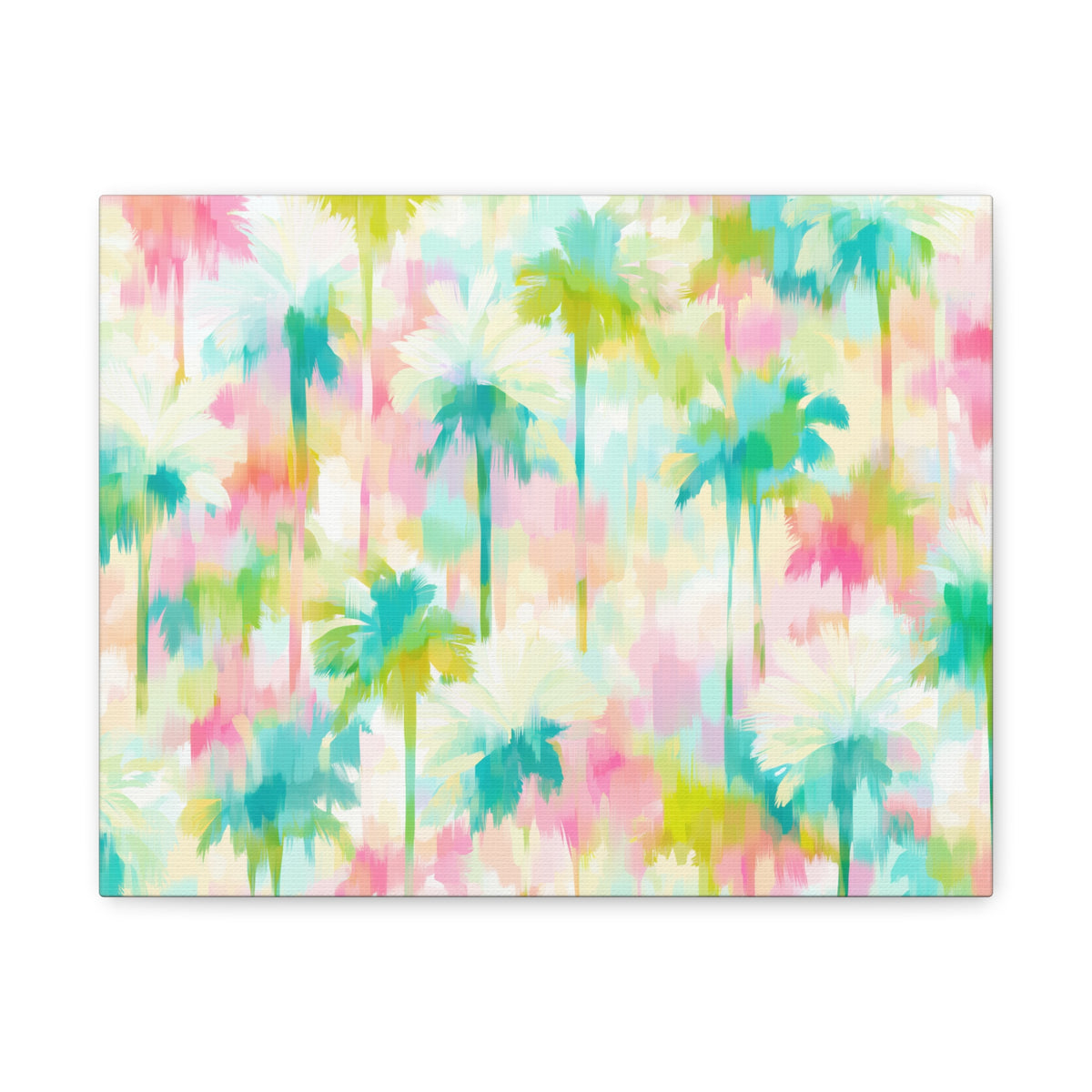 Tropical Watercolor Palm Trees Canvas | Matte Stretched Wall Art