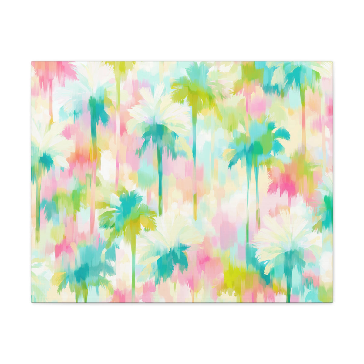 Tropical Watercolor Palm Trees Canvas | Matte Stretched Wall Art