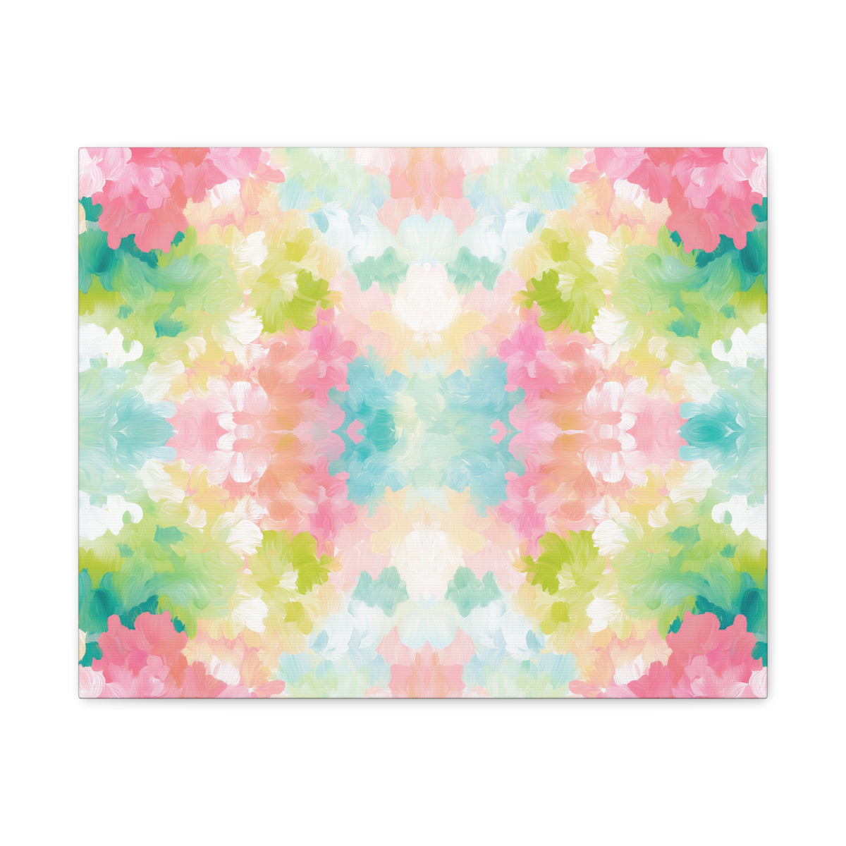 Watercolor Floral Kaleidoscope Matte Canvas