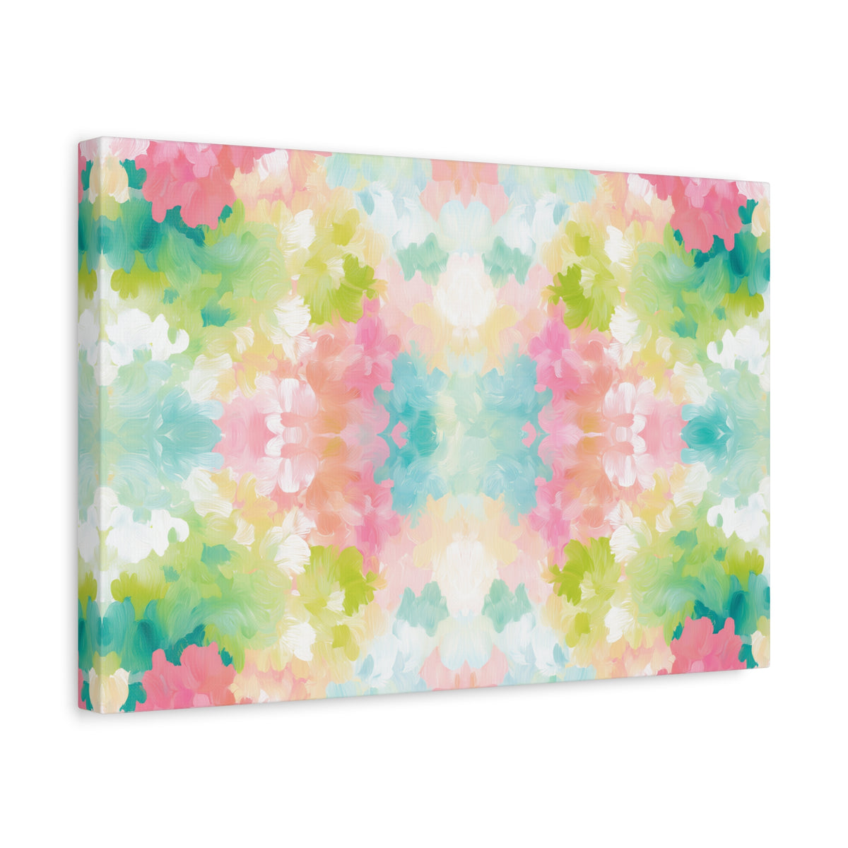 Watercolor Floral Kaleidoscope Matte Canvas