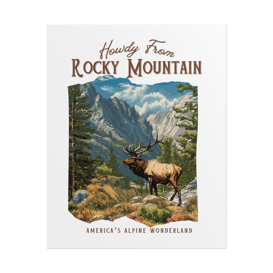 Vintage Rocky Mountain Travel Wall Art Travel Poster Wall Art, National Park Poster, Colorado Wall Art, Printed and Shipped