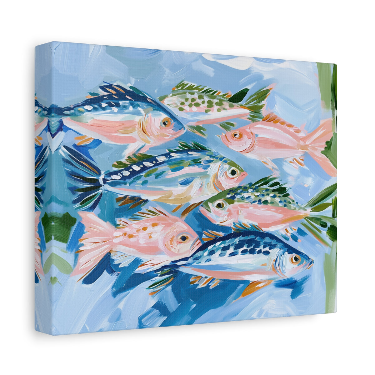 Tropical Fish School Canvas | Matte Stretched Wall Art