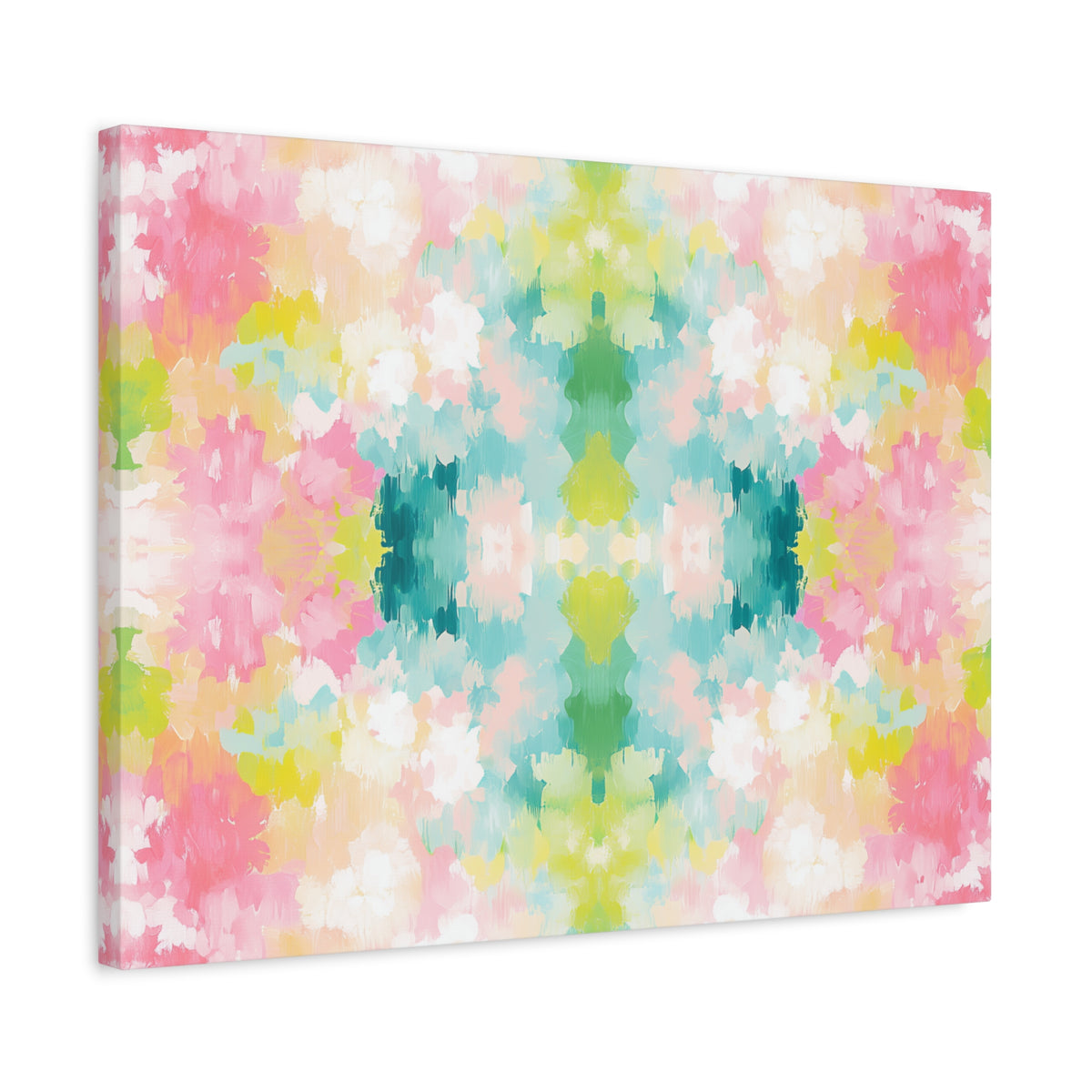 Watercolor Floral Kaleidoscope Matte Canvas