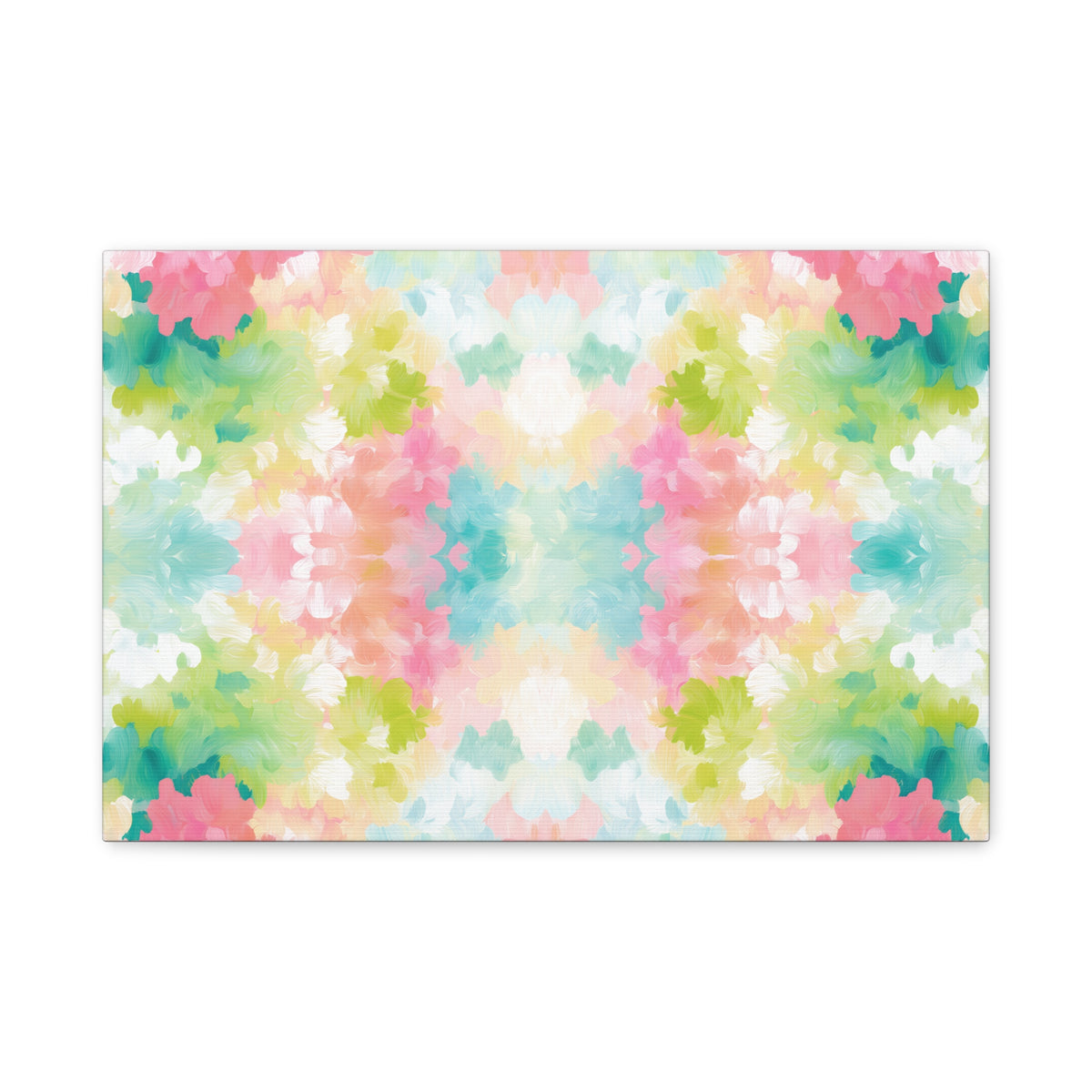 Watercolor Floral Kaleidoscope Matte Canvas