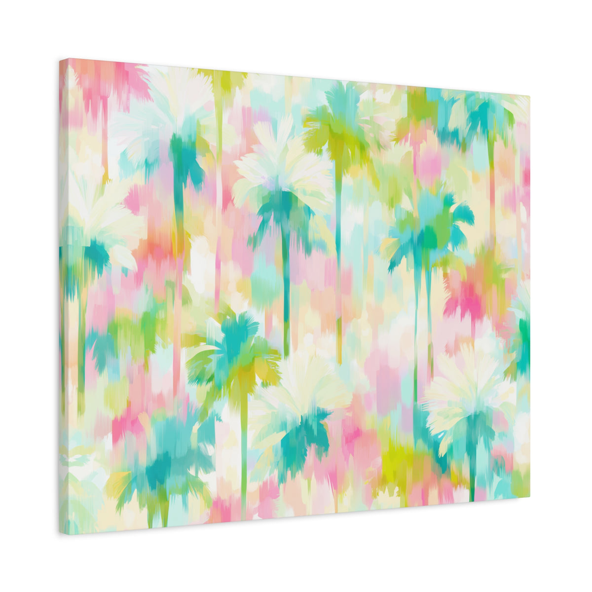 Tropical Watercolor Palm Trees Canvas | Matte Stretched Wall Art