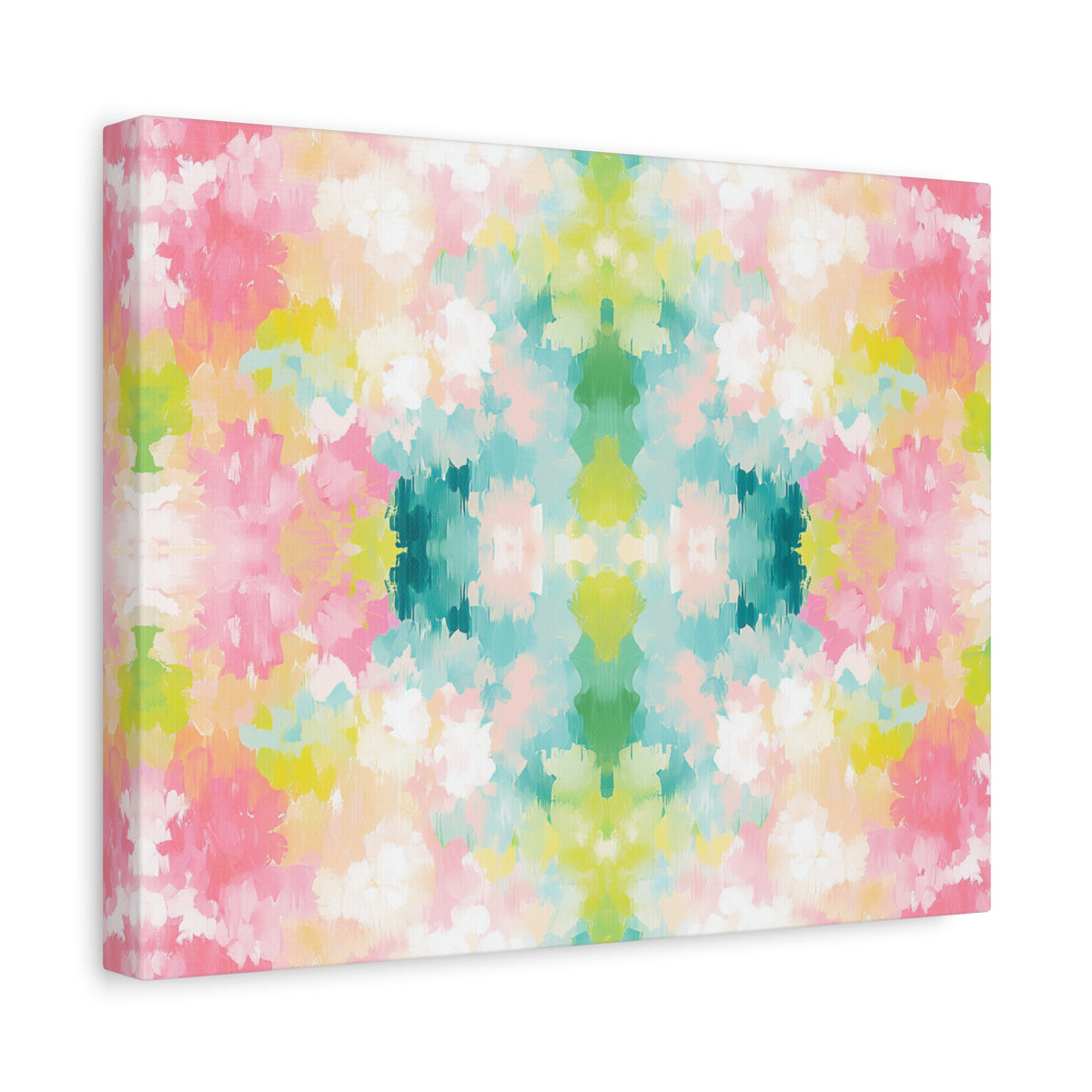 Watercolor Floral Kaleidoscope Matte Canvas