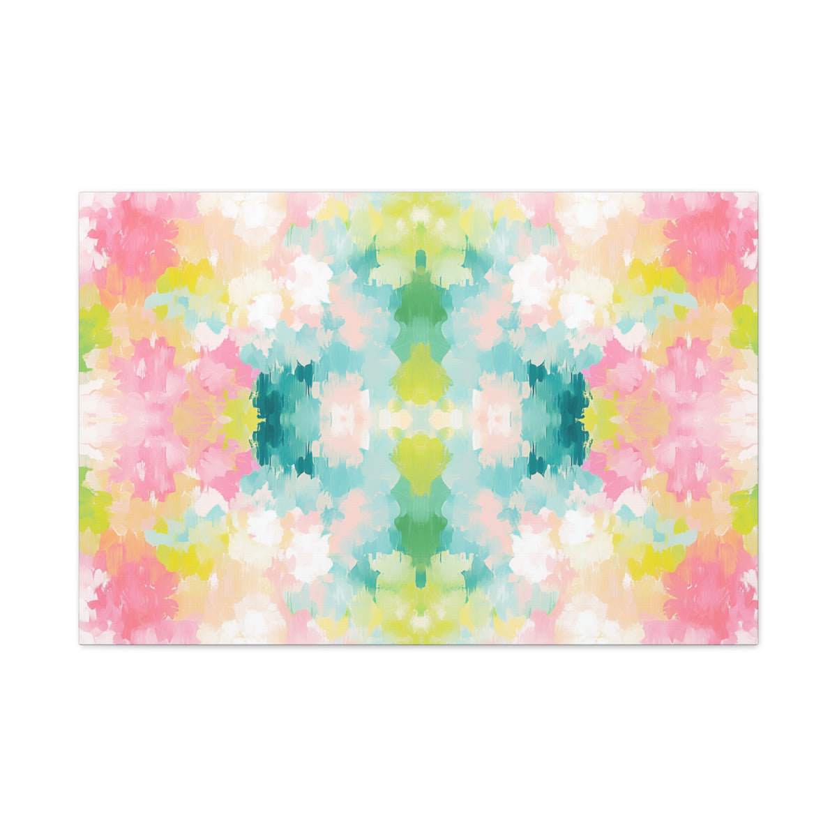 Watercolor Floral Kaleidoscope Matte Canvas