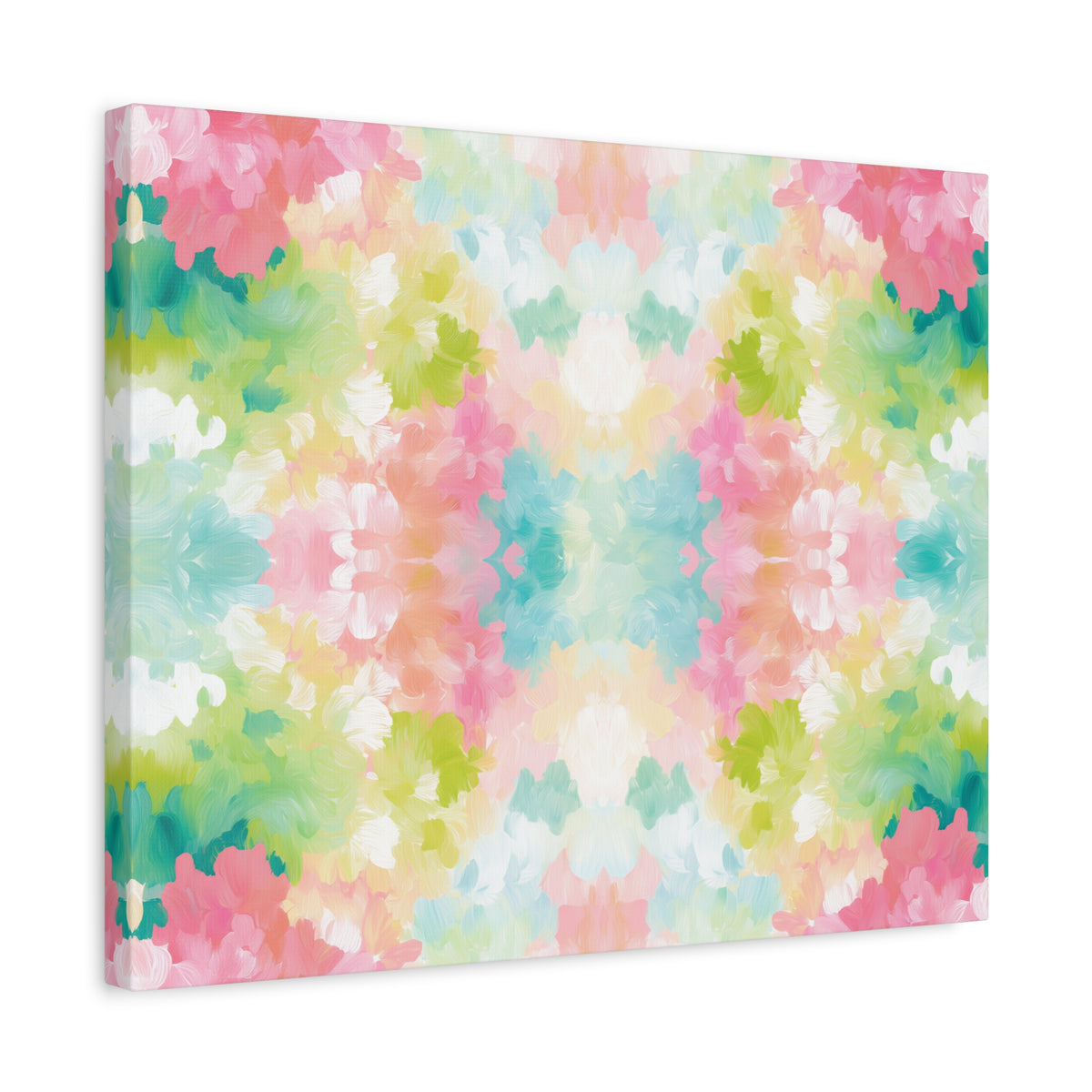 Watercolor Floral Kaleidoscope Matte Canvas
