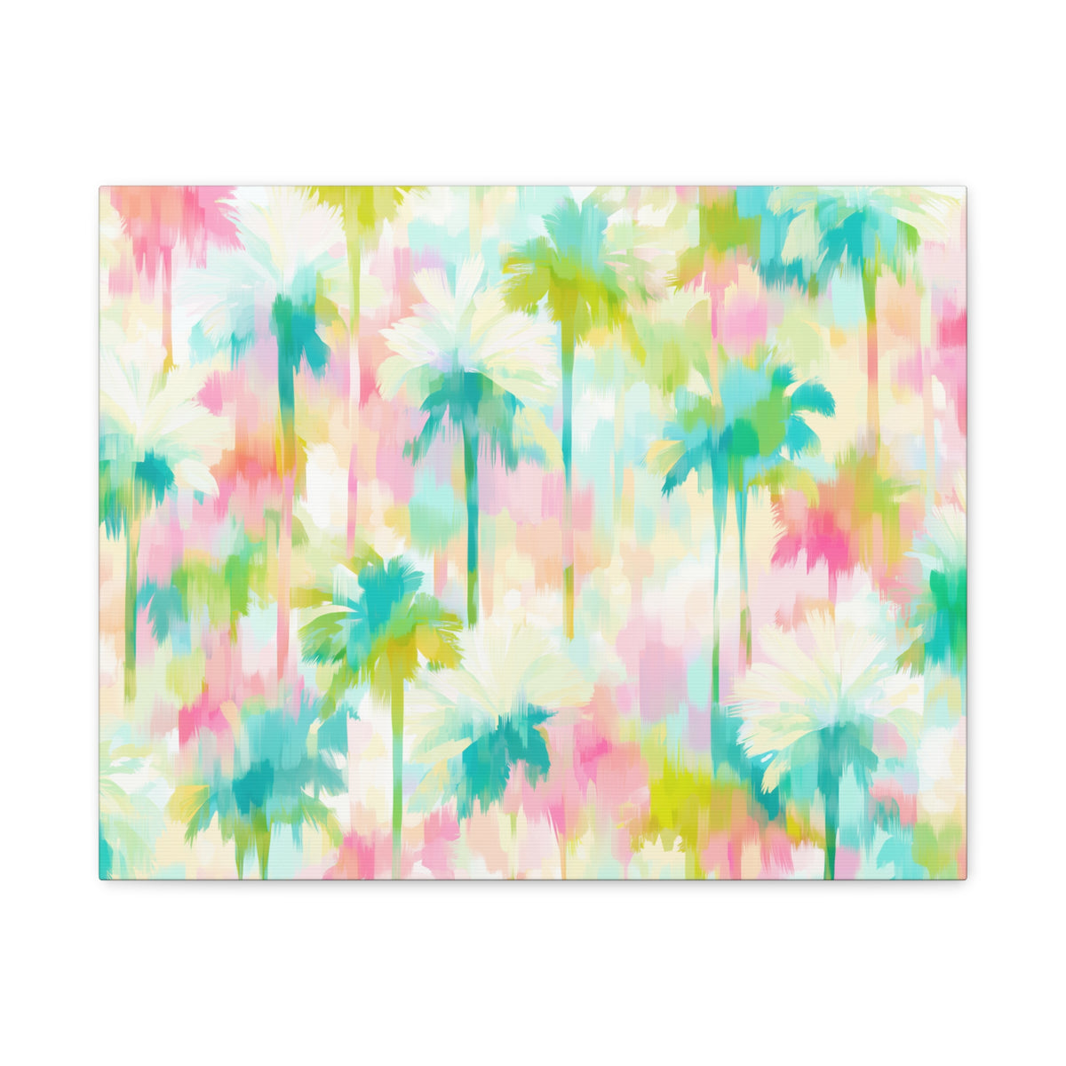 Tropical Watercolor Palm Trees Canvas | Matte Stretched Wall Art