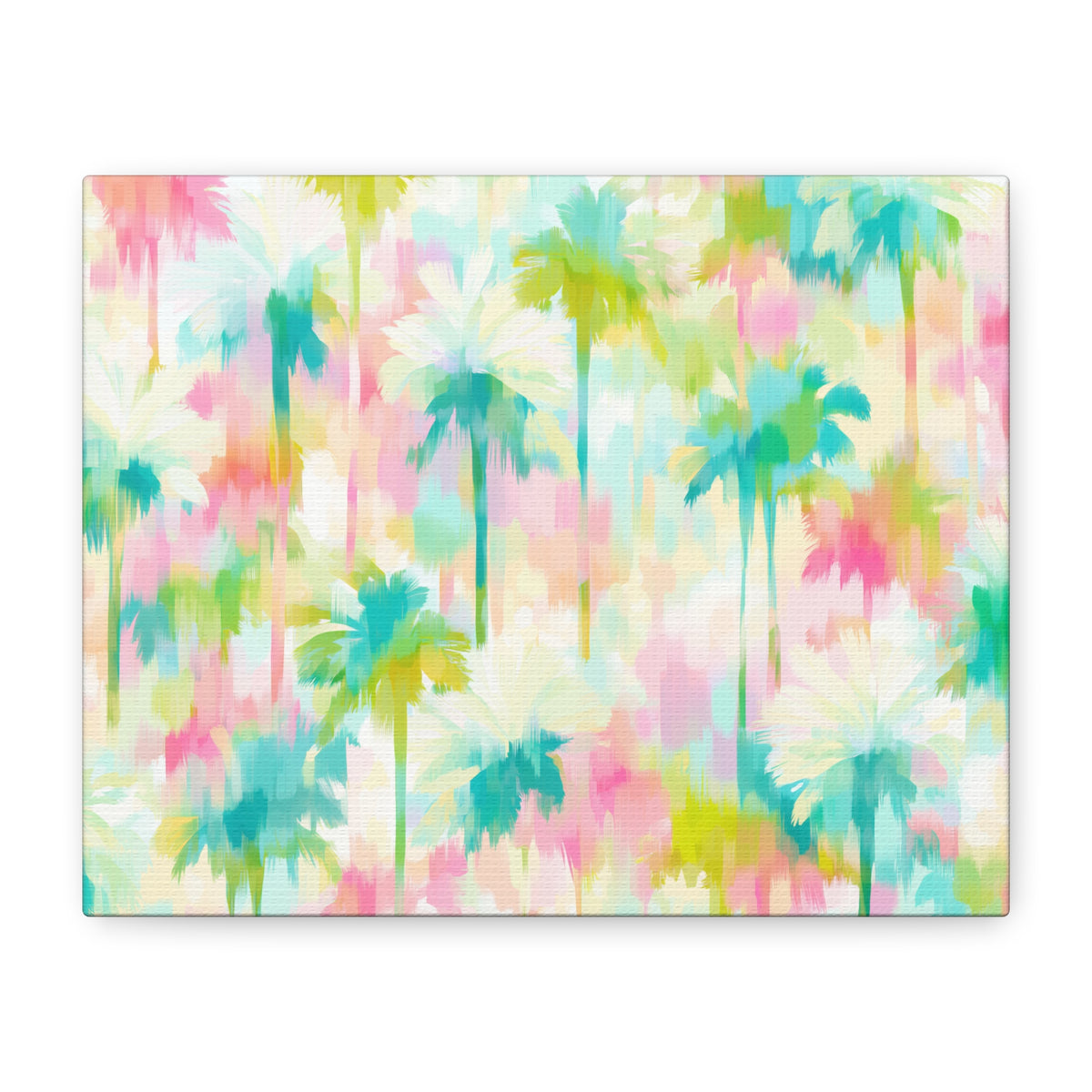Tropical Watercolor Palm Trees Canvas | Matte Stretched Wall Art