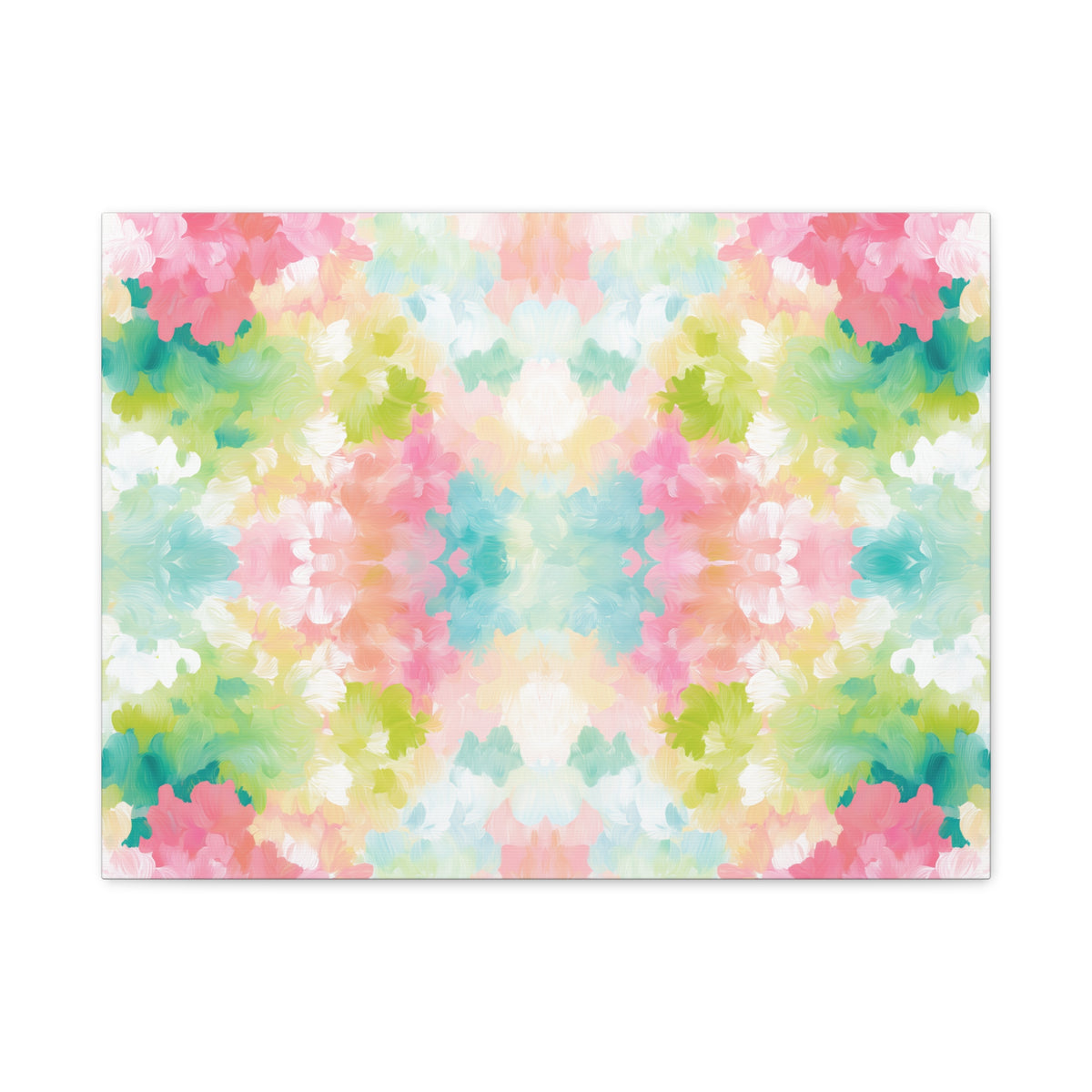 Watercolor Floral Kaleidoscope Matte Canvas