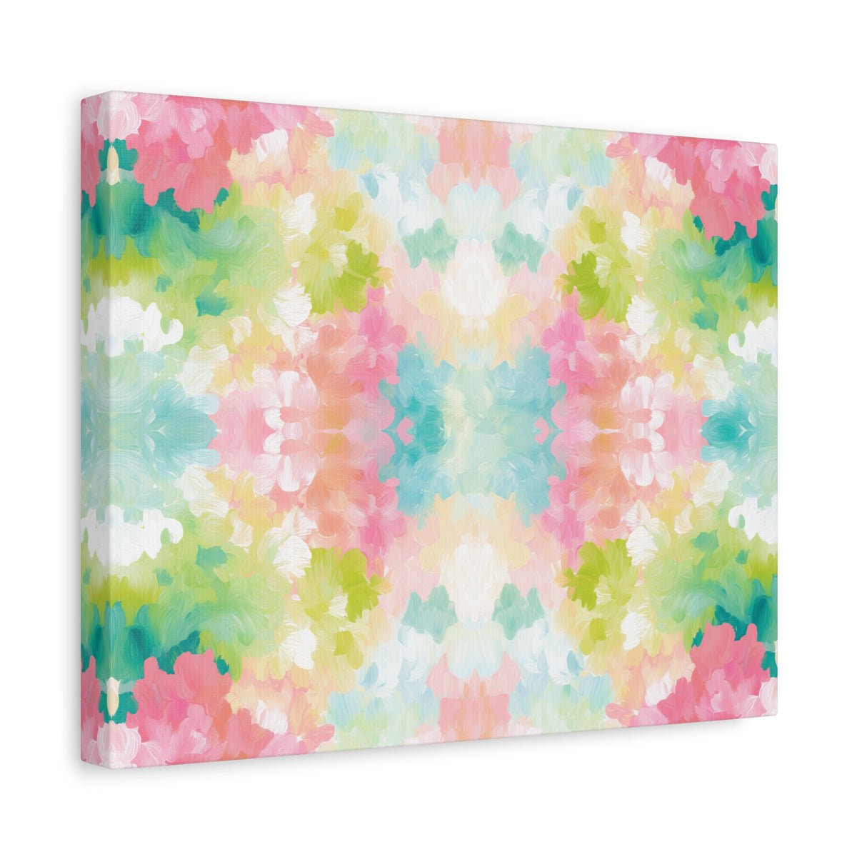 Watercolor Floral Kaleidoscope Matte Canvas
