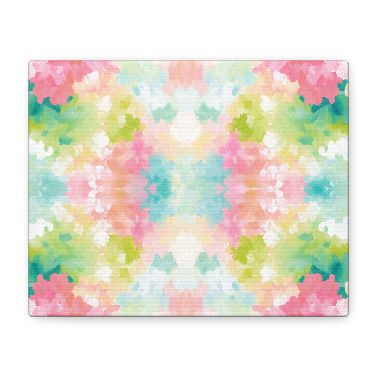 Watercolor Floral Kaleidoscope Matte Canvas