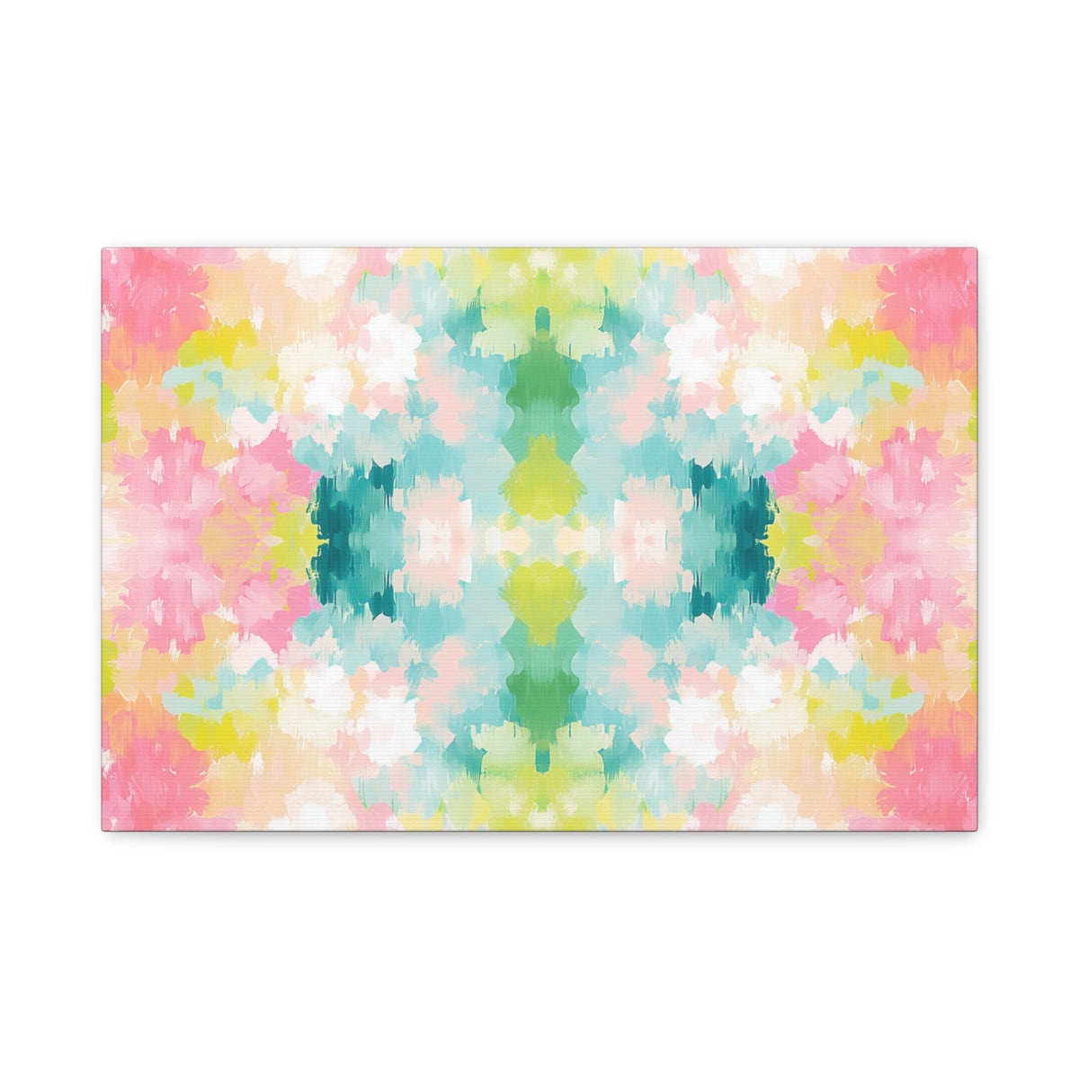 Watercolor Floral Kaleidoscope Matte Canvas
