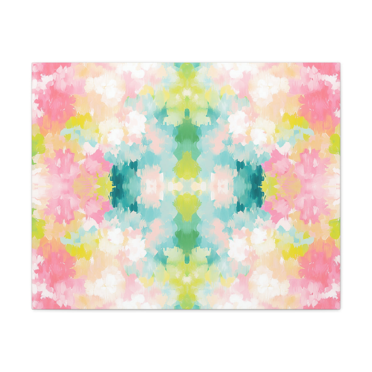 Watercolor Floral Kaleidoscope Matte Canvas