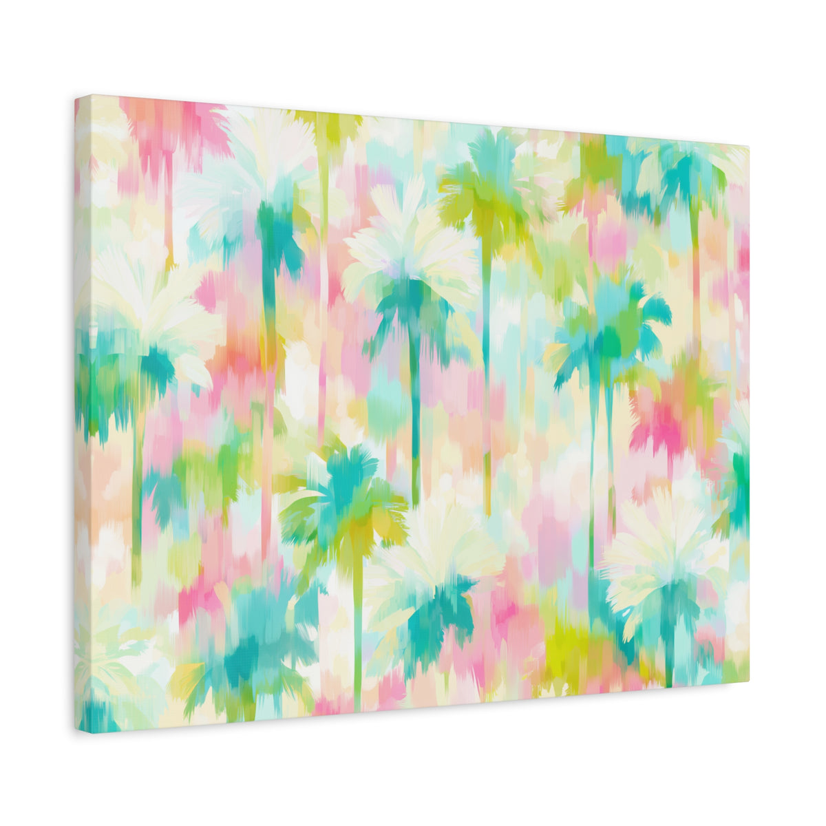 Tropical Watercolor Palm Trees Canvas | Matte Stretched Wall Art
