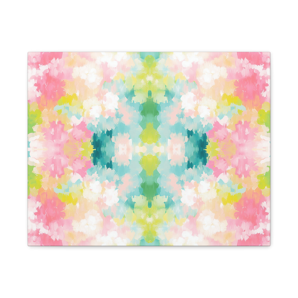 Watercolor Floral Kaleidoscope Matte Canvas