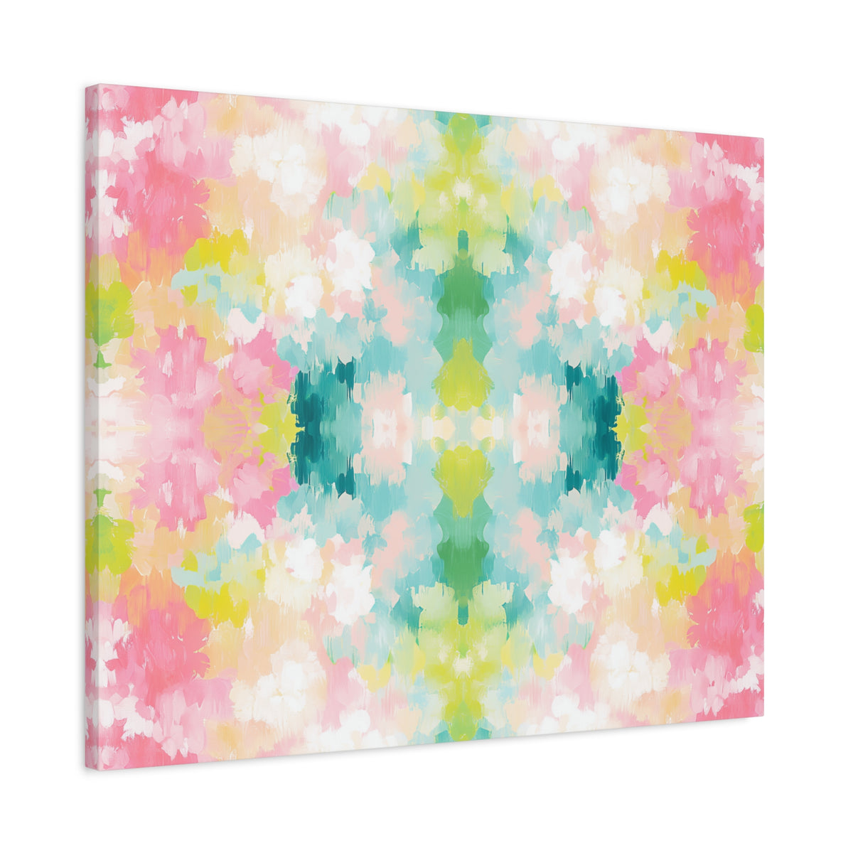 Watercolor Floral Kaleidoscope Matte Canvas