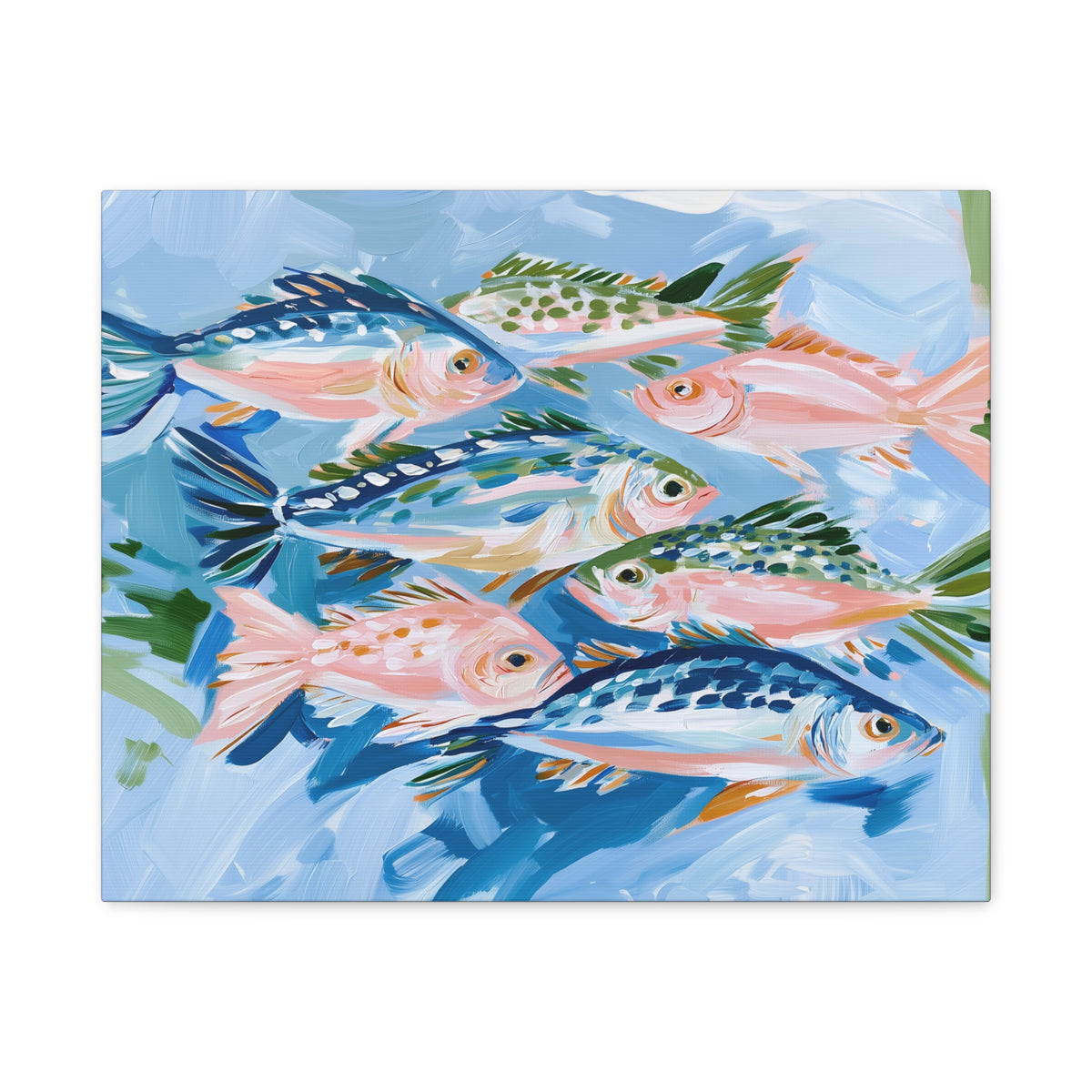 Tropical Fish School Canvas | Matte Stretched Wall Art