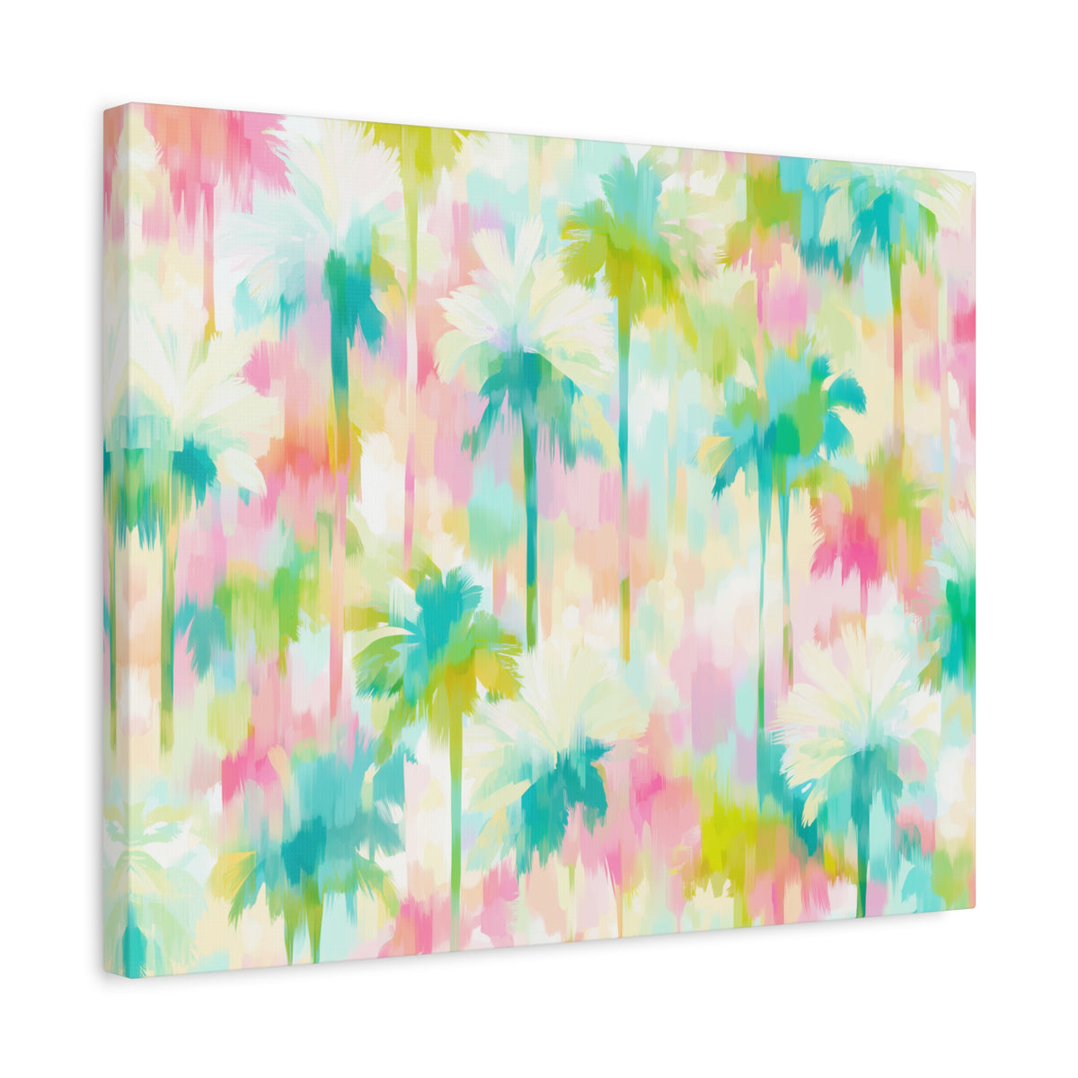 Tropical Watercolor Palm Trees Canvas | Matte Stretched Wall Art