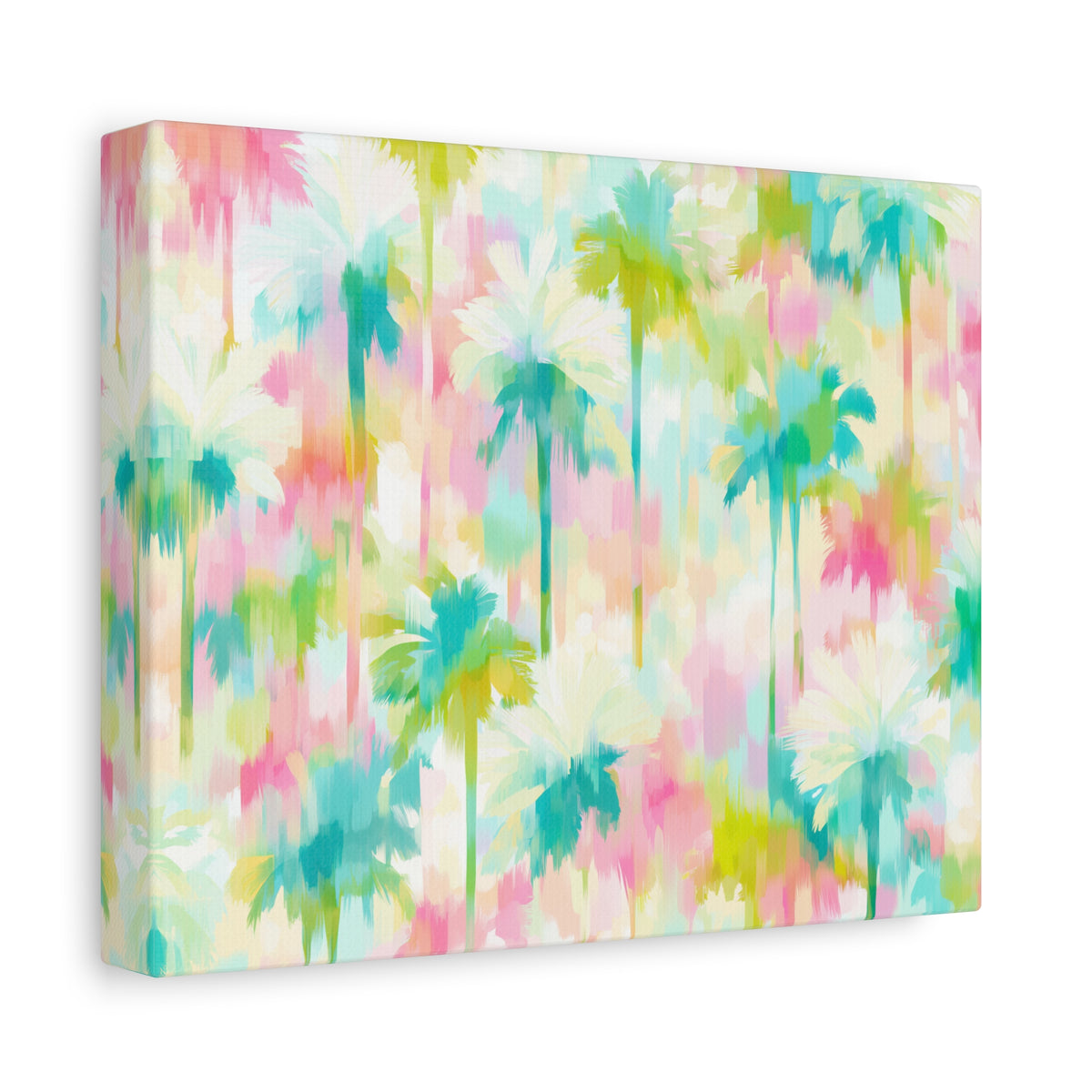 Tropical Watercolor Palm Trees Canvas | Matte Stretched Wall Art