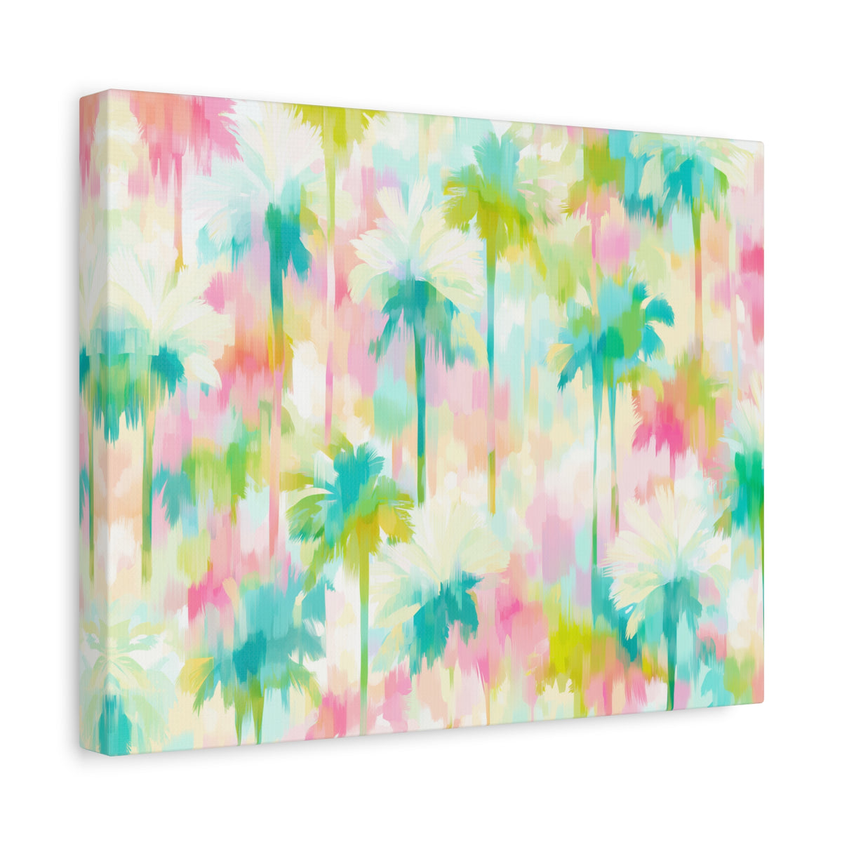 Tropical Watercolor Palm Trees Canvas | Matte Stretched Wall Art