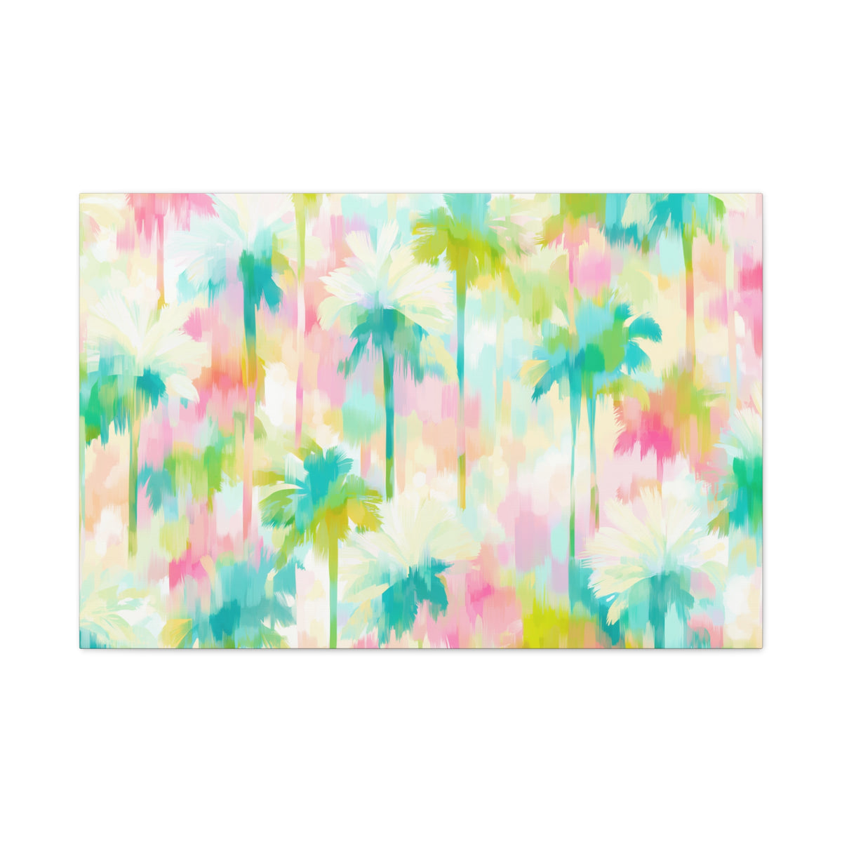 Tropical Watercolor Palm Trees Canvas | Matte Stretched Wall Art