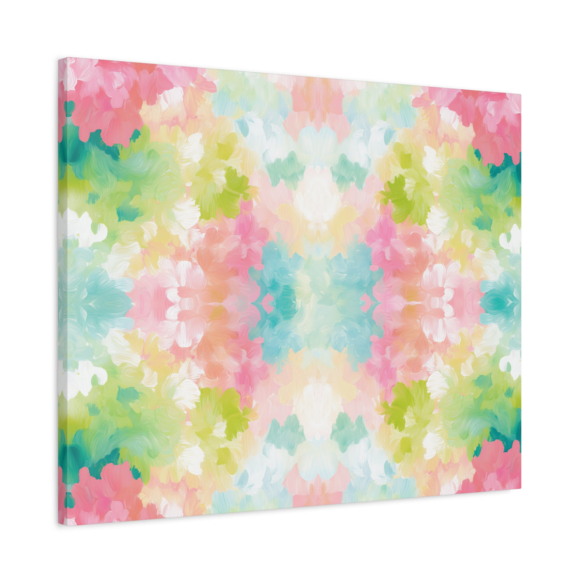 Watercolor Floral Kaleidoscope Matte Canvas