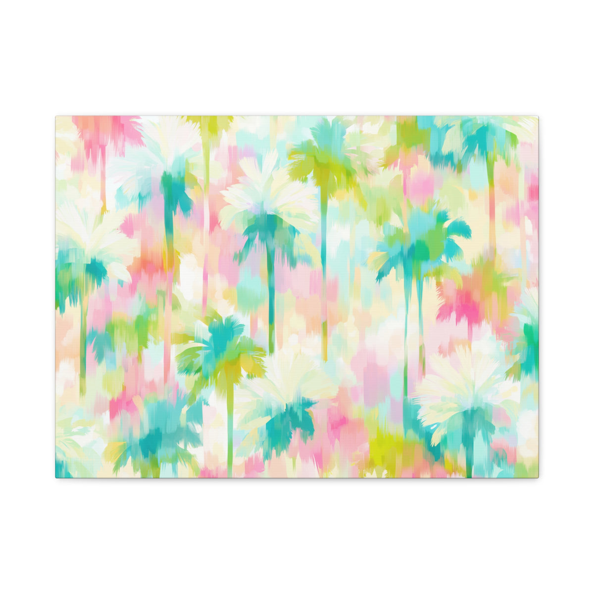 Tropical Watercolor Palm Trees Canvas | Matte Stretched Wall Art