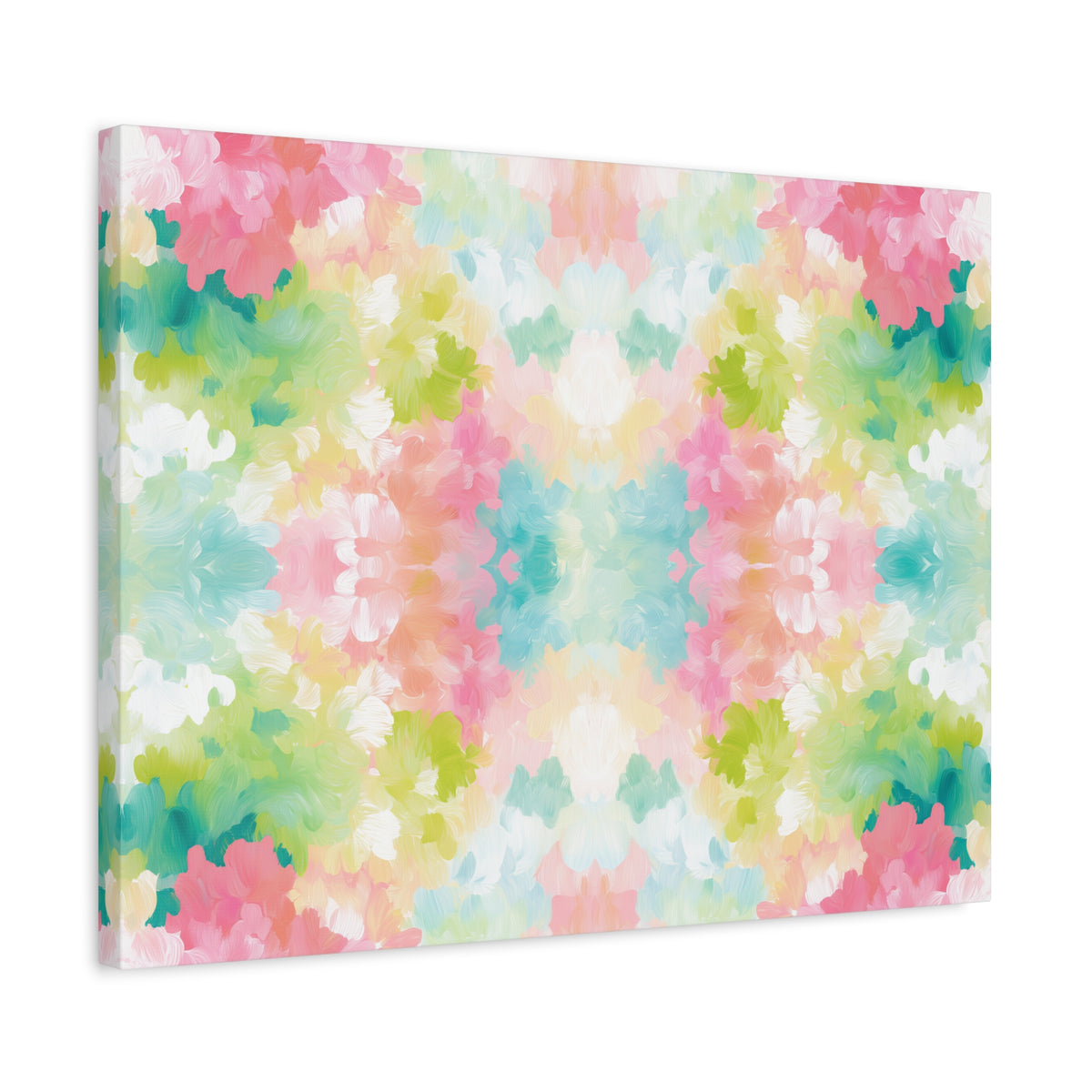 Watercolor Floral Kaleidoscope Matte Canvas