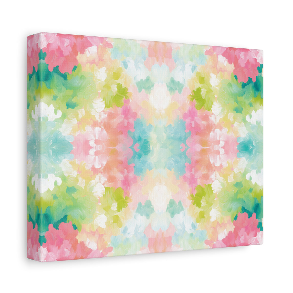 Watercolor Floral Kaleidoscope Matte Canvas