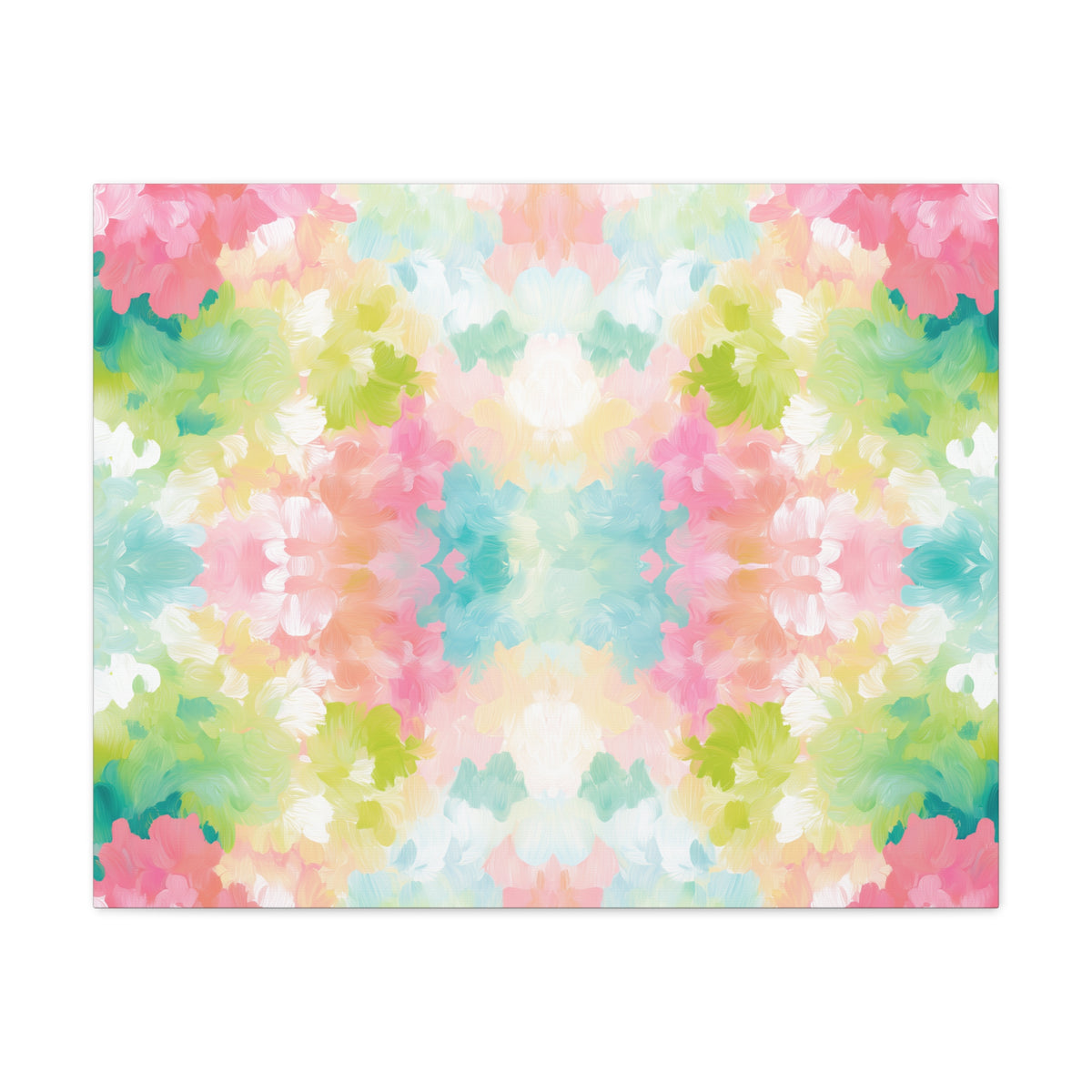 Watercolor Floral Kaleidoscope Matte Canvas