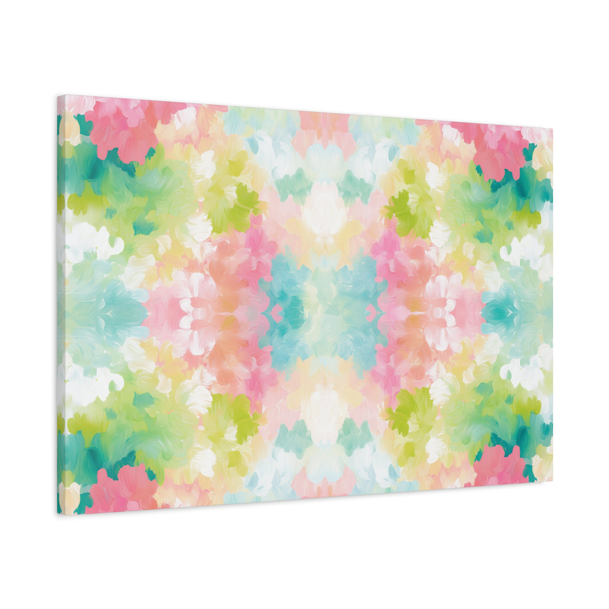 Watercolor Floral Kaleidoscope Matte Canvas