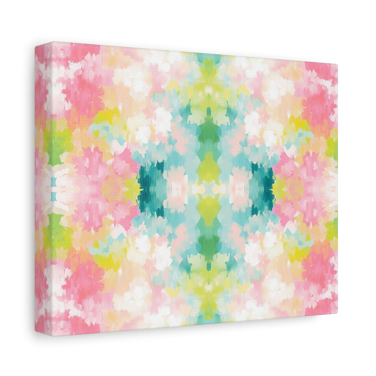 Watercolor Floral Kaleidoscope Matte Canvas