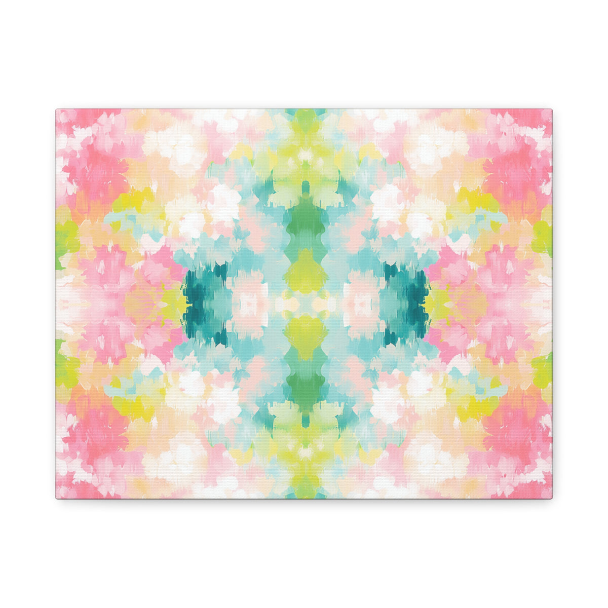 Watercolor Floral Kaleidoscope Matte Canvas