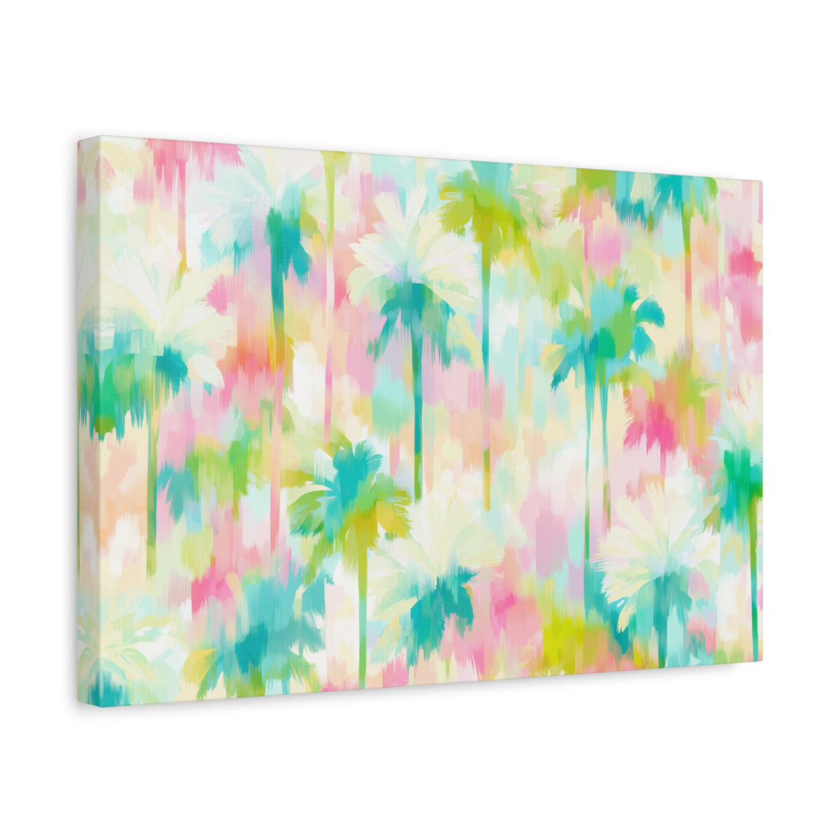 Tropical Watercolor Palm Trees Canvas | Matte Stretched Wall Art