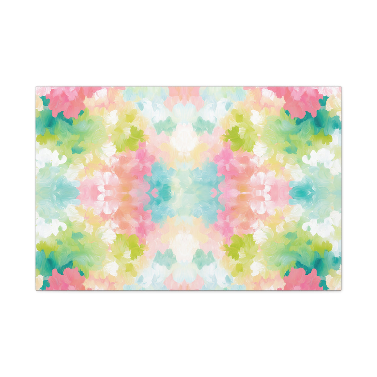 Watercolor Floral Kaleidoscope Matte Canvas