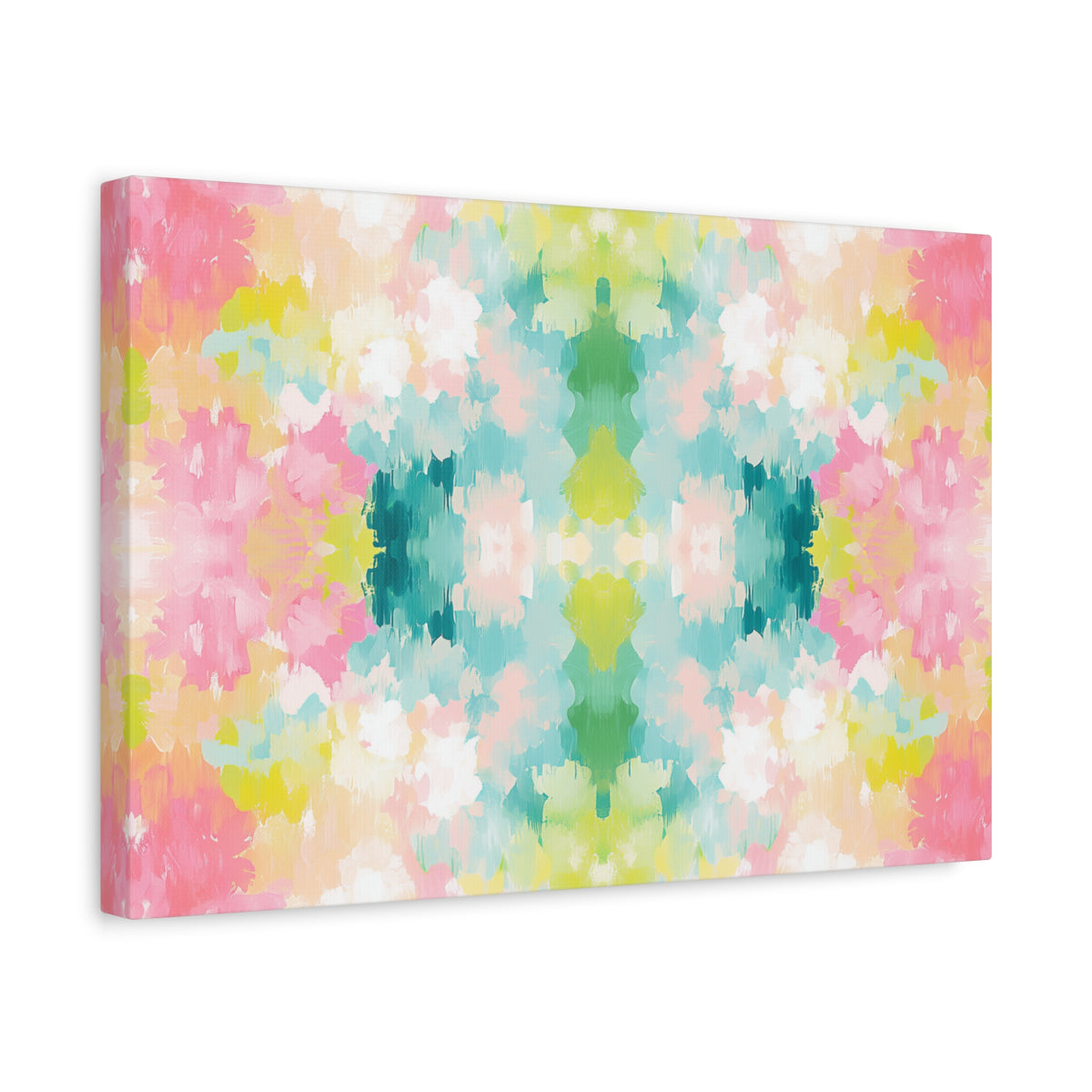 Watercolor Floral Kaleidoscope Matte Canvas