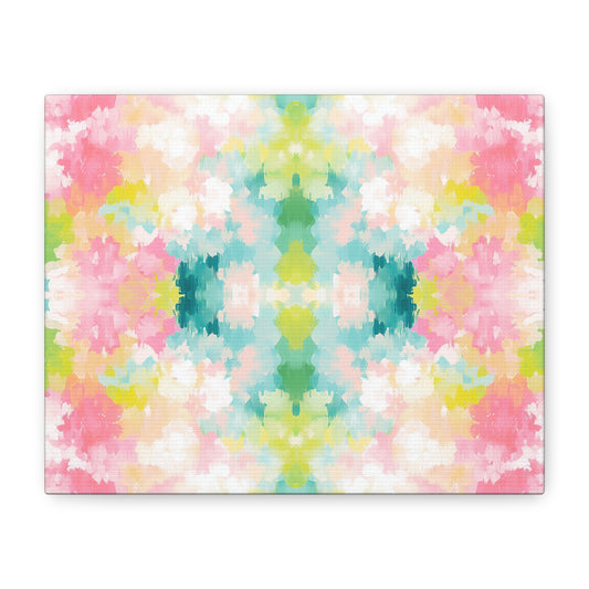 Watercolor Floral Kaleidoscope Matte Canvas
