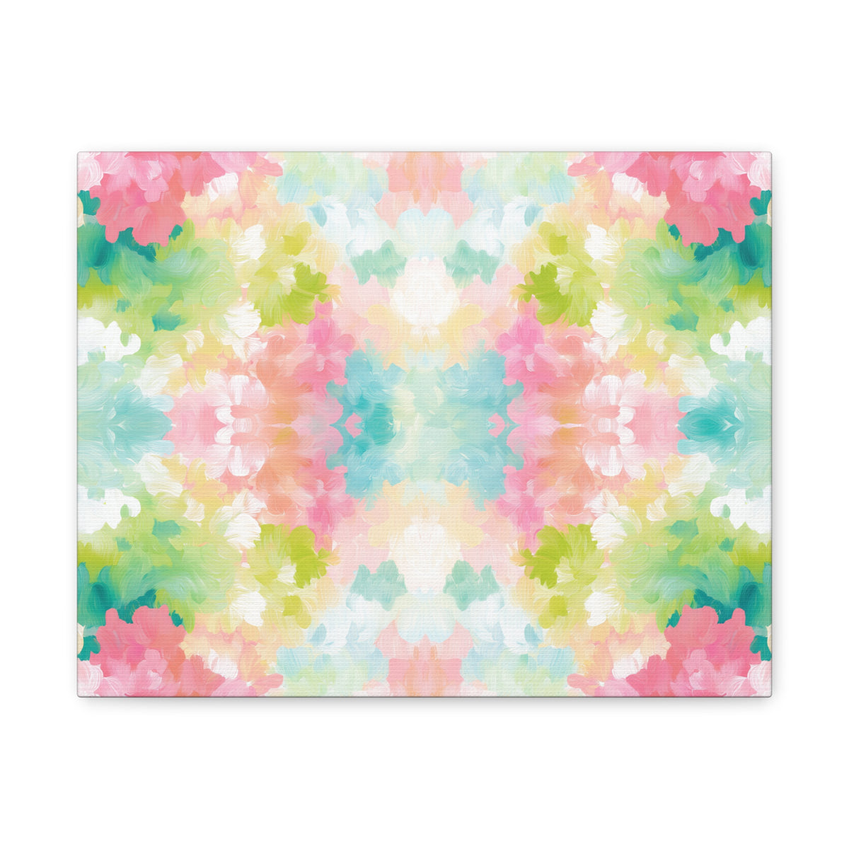 Watercolor Floral Kaleidoscope Matte Canvas